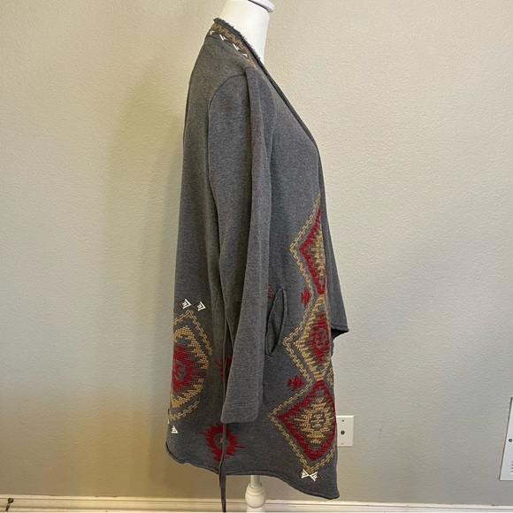Johnny Was Aztec Gray Patterned Cardigan Sweater Women's Size Small - Picture 14 of 16